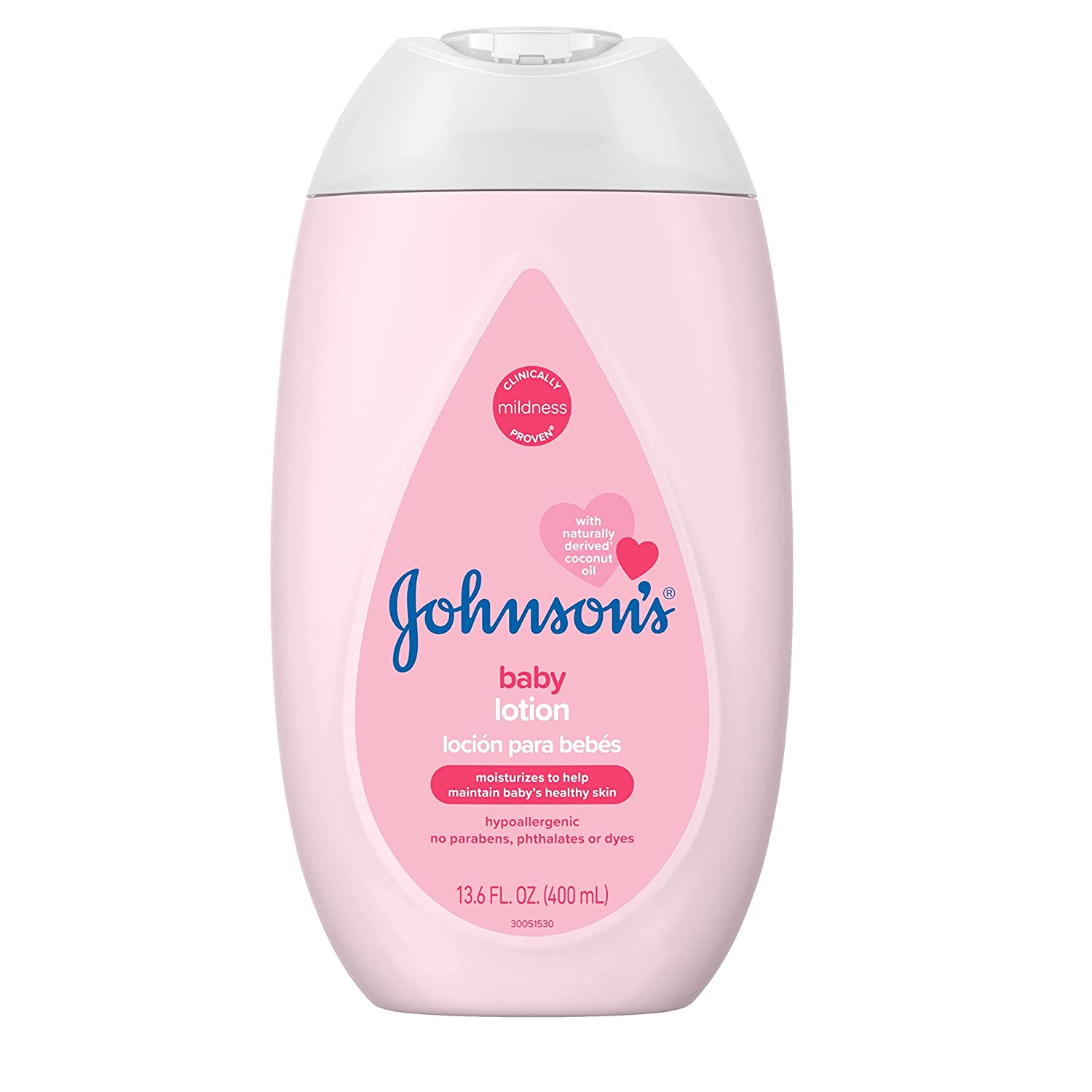 230816023151003_1 Johnson's Moisturizing Mild Pink Baby Lotion with Coconut Oil for Delicate Baby Skin, Paraben-, Phthalate- & Dye-Free, Hypoallergenic & Dermatologist-Tested, Baby Skin Care, 27.1 Fl. Oz - Image 1